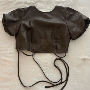 Kirious Cropped Vegan Leather Top